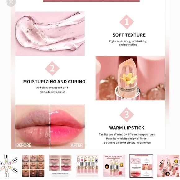 🆕️Jelly Crystal Lipstick Temperature Change Flower Lipstick - Picture 8 of 8